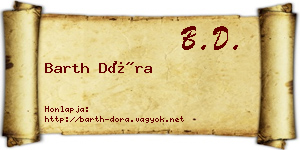 Barth Dóra névjegykártya